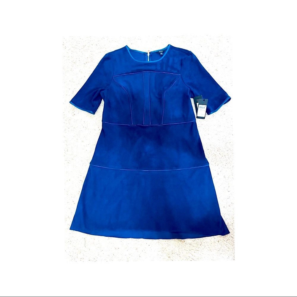 Guess Blue  Suede Dress Size L NWT